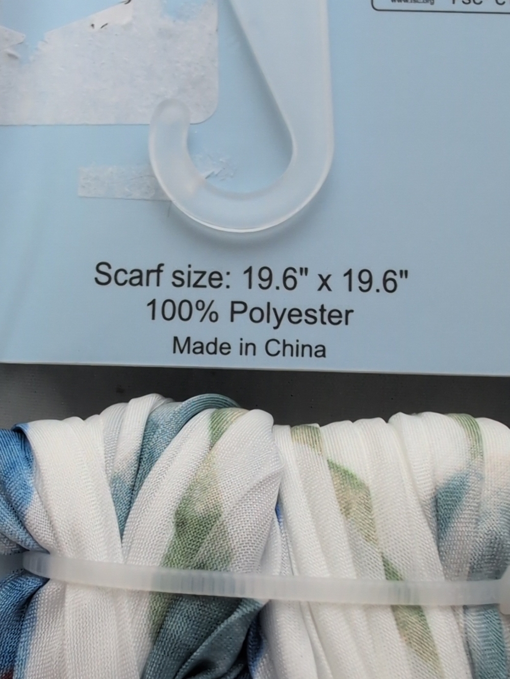 Piper K Blue Floral Pleated Multi-Wear Scarf - Picture 4 of 5